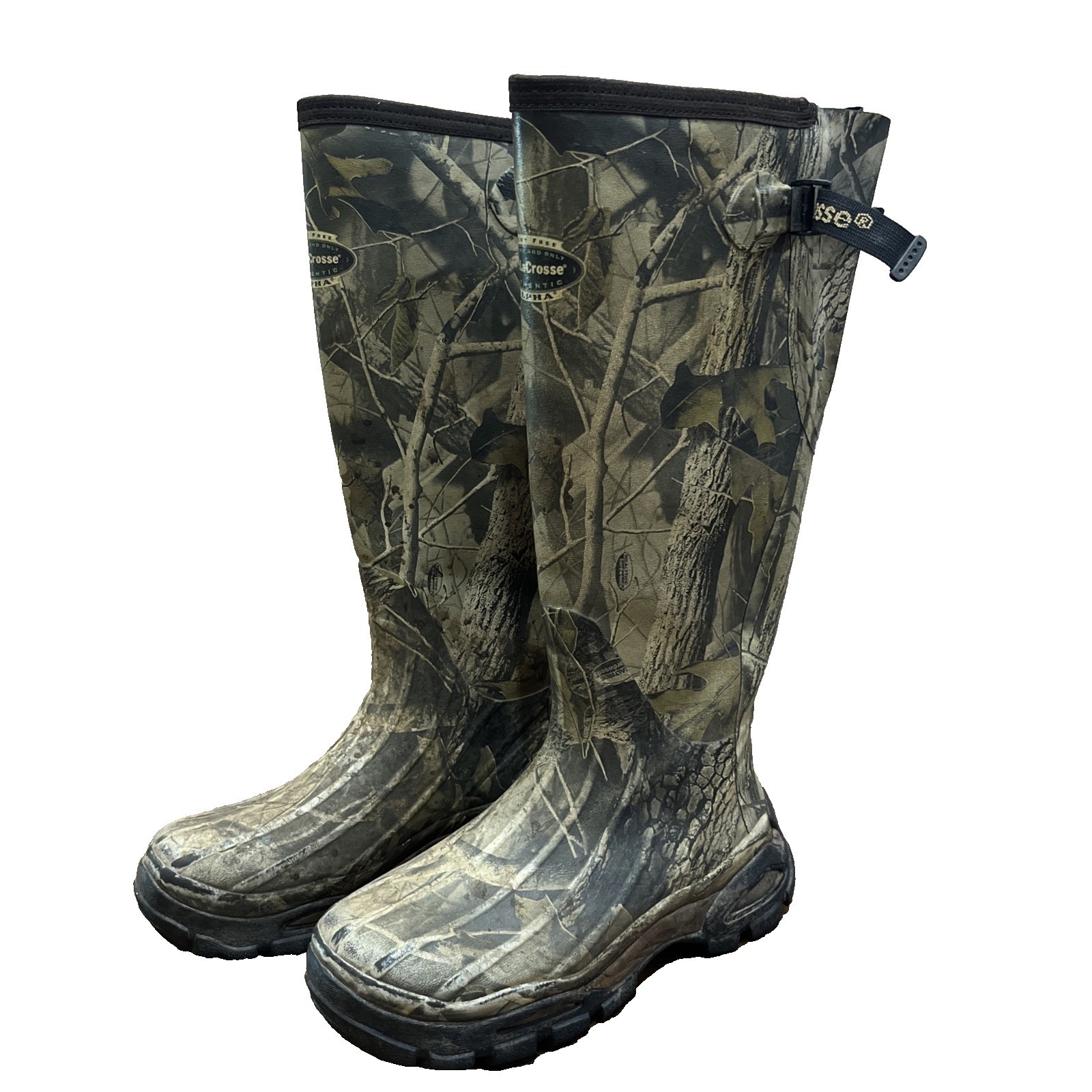 Men's Lacrosse 18" Alpha Buckmasters Camo Hunting Boots Size 9 - Rubber